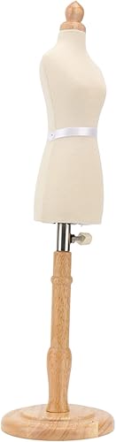 SUPYINI Mannequin de couture féminin en bois de hêtre avec base en bois de hêtre pour la présentation de vêtements - Nail Gallerys