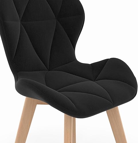 IDMarket - Lot de 4 chaises ROBINE en Tissu Mix Color Bleu, Gris, Beige et Noir - Nail Gallerys