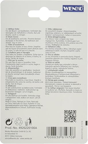 WENKO Tamis d´évier INOX Set de 2 - Set de 2, Acier Inoxydable, 7 x 7 cm, Argent Mat - Nail Gallerys