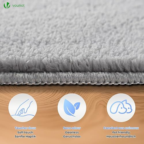 vounot ® Tapis de Salon Moderne Ultra Doux Tapis à Poils Ras Lavable en Machine avec Un sous-Tapis antidérapant fourni pour Le Salon la Chambre ou la terrasse 240x340cm Crème - Nail Gallerys