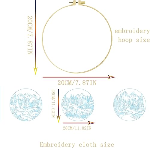 cukol cukol 3pcs Kit Broderie Debutant Printemps Paysage, Kit Canvas Canevas et Broderie Point de Croix Débutant Enfant Complet Pré Imprimé Compté Moderne Easy Facile avec Fils Embroidery Set Adulte - Nail Gallerys