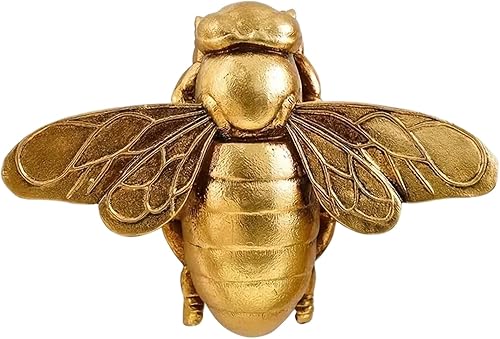 KDAMGOQE Décorations d'abeilles pour la Maison, décoration Murale d'abeille 7.76x2.17x5.43In décorations de résine dorée 3D Vintage pour la Maison, pour Les collectionneurs et Les Amoureux de la - Nail Gallerys