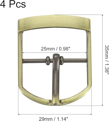 QUARKZMAN Boucle à Rouleau en Métal, 4 Pièces, 0.98 Pouce, Boucle de Ceinture à Une Seule Pointe Ovale Avec Barre Centrale pour Accessoires d'Artisanat en Cuir, Bronze. - Nail Gallerys