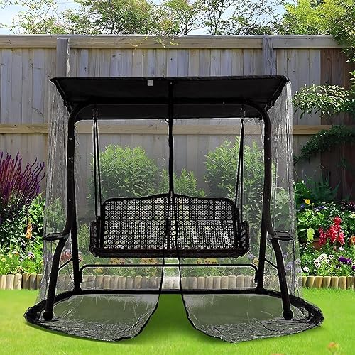Liqzirtu Filet de balançoire extérieur - Toile de siège de portique, Voile d'ombrage de terrasse | Moustiquaire de Fauteuil Suspendu avec Ouverture à glissière, écran Anti-Insectes - Nail Gallerys