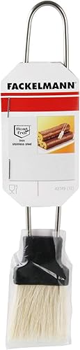 Fackelmann Brosse avec Poils de Cuisine Naturel, Acier Inoxydable, Argent - Nail Gallerys