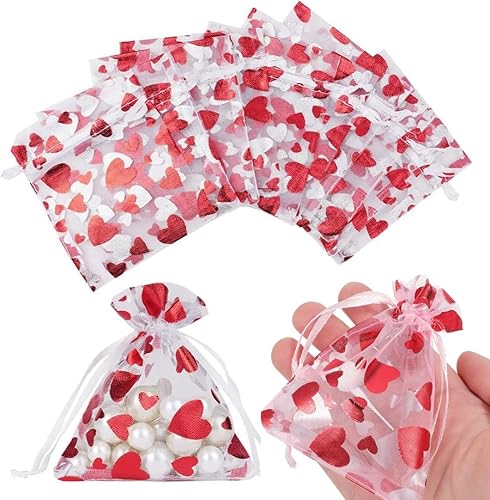 Lot de 100 sachets en organza, 7 x 9 cm, pochette cadeau en organza, pochette à bijoux, sachets de mariage, sachets de lavande, faveur de mariage - Nail Gallerys