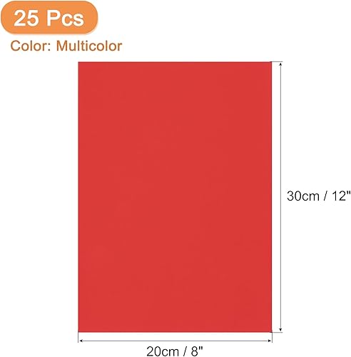 sourcing map Lot de 25 feuilles de papier cartonné autocollant coloré imprimable, 20,3 x 30,5 cm, A4, couleurs assorties, 250 g/m² pour travaux manuels, scrapbooking, imprimante à jet d'encre - Nail Gallerys