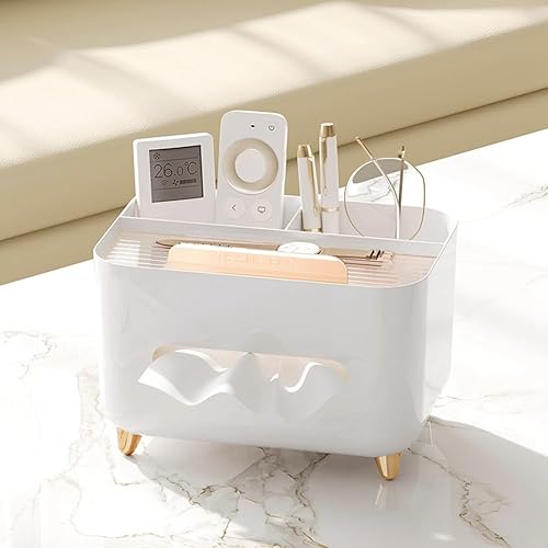 AMIUHOUN Boîte de rangement pour mouchoirs, support de boîte à mouchoirs multifonctionnel, distributeur de mouchoirs moderne, organisateur de table de nuit, B - Nail Gallerys