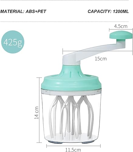 Batteurs Manuels et Fouets a Main, Batteur a Main, Mixeur, Fouet Manuel Cuisine, Fouet à Oeufs, Mousseur à Lait 1200ml - Nail Gallerys