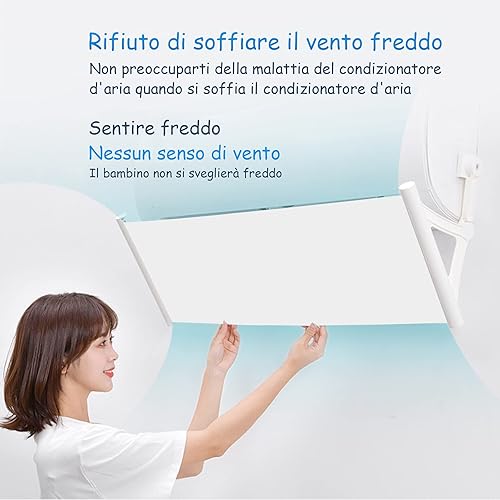 Déflecteur d'air conditionné en pâte anti-traces, rétractable jusqu'à 125 cm, sans perçage, pour pare-brise de climatisation (blanc) - Nail Gallerys