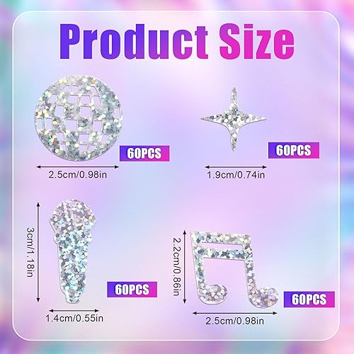 Lot de 240 Confettis Paillettes, Décorations de Fête Disco Boule Disco Note de Musique Microphone Étoiles Confettis pour Fête d'Anniversaire sur Le Thème Disco - Nail Gallerys