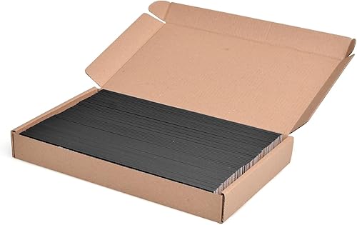 Metrie™ - Pantone Black - Lot de 100 bâtonnets en bois de hêtre de qualité supérieure - Noir - Idéal pour le bricolage, le travail du bois et l'artisanat avec les enfants - 25 x 1,6 x 0,3 cm - Nail Gallerys