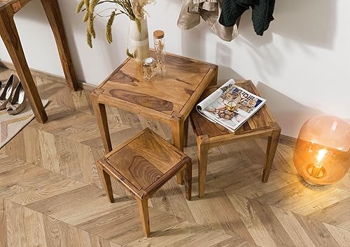 Set de 3 Tables d'appoint - Bois Massif de Palissandre laqué - Ancona #112 - Nail Gallerys