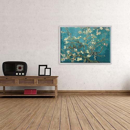 ConKrea Tableau sur toile - Encadré - Prêt à accrocher - Van Gogh - Amandier en fleurs Dimensione: 50x70cm A - Senza Cornice - Nail Gallerys