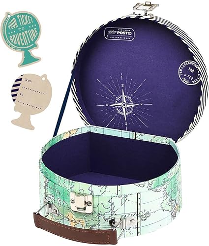 moses. Fernweh Coffret cadeau souvenirs de voyage, boîte cadeau, cadeaux en argent et bons de voyage, mini valise décorative à offrir ou à ranger des cartes du monde souvenir, design rétro - Nail Gallerys