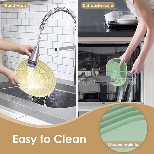 6PCS Panier de Fermentation pour Pain, Panier de Fermentation en Silicone avec Panier de Fermentation à Pain Ovale de 26cm, Panier à Pain Rond de 23,5cm, 3 Grattoirs et Brosses à Pâte - Nail Gallerys