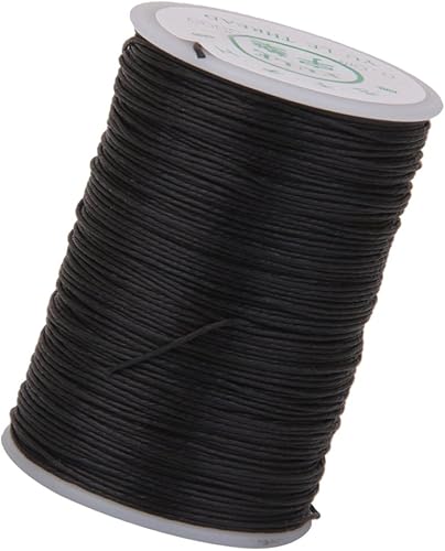 Tiuimk Fil de lin ciré à coudre à la main 0,6 mm pour travaux manuels en cuir – 100 m de cordon ciré noir - Nail Gallerys