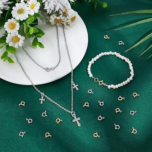 UNICRAFTALE 40 pièce Fermoirs à Ressort Plaqués Or 18 carats 6mm Fermoirs de Connecteur de Collier de Bracelet Mini Fermoirs à Ressort Fermoirs de Bijoux pour la Fabrication de Bijoux - Nail Gallerys