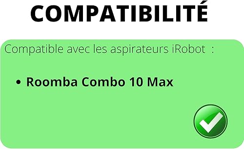 Pack accessoires compatible avec irobot Roomba Combo10 MAX - Filtres, Serpillères, Brosses Latérales, Rouleaux Extracteurs Phonillico® - Nail Gallerys