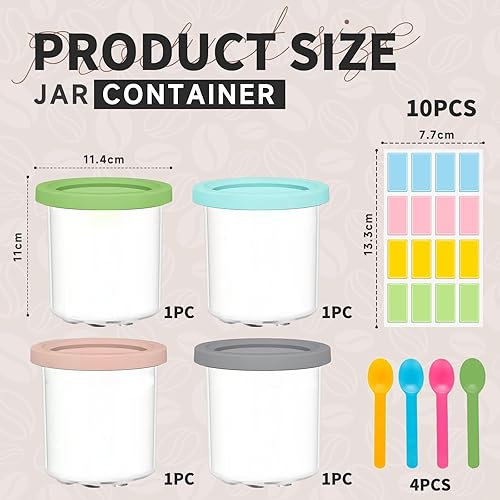 Cosmeria Accessoires pour Ninja Creami NC299 NC300, 4 récipients à pinte sans BPA, passent au lave-vaisselle avec couvercles, durables pour machine à crème glacée avec compresseur - Nail Gallerys