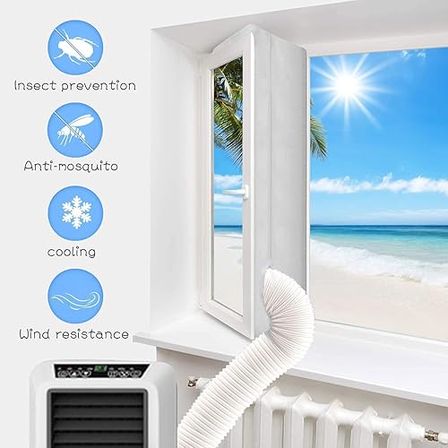 Oliudiff 400CM Joint de Fenêtre pour Climatisation Mobile et Sèche-Linge, Kit calfeutrage climatiseur porte fenetre, Fonctionne avec Les Unités De Climatisation Mobiles, Installation Facile - Nail Gallerys