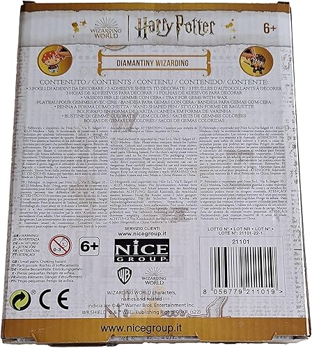 DIAMANTINY Harry Potter - Assistant Déco Stickers - Kit Créer la Mosaïque Activités Crystal Art Diamond Painting 27 Autocollants à Décorer avec pierres précieuses - Code 21101 - Nail Gallerys