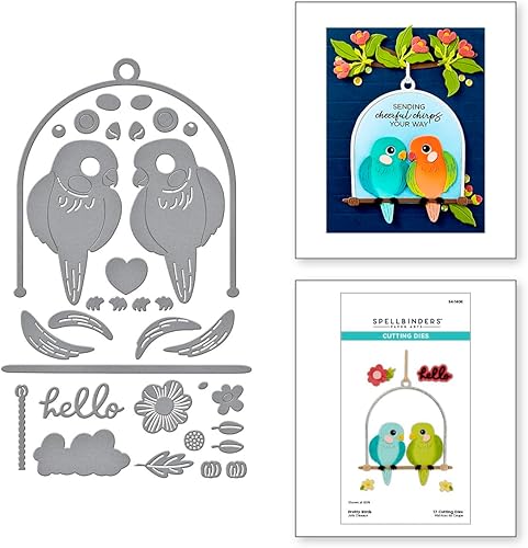 Spellbinders Matrices de découpe gravées Pretty Birds de la collection Cheerful Chirps - Nail Gallerys