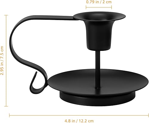 Ensemble de 2 Porte-Bougies en Fer Noir - Supports Élégants pour Chandelles - Porte-Bougeoirs Modernes pour Décoration d'Intérieur - Nail Gallerys