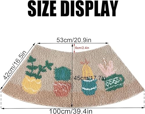 Tapis de Douche Incurvé, Tapis de Douche Angle Antiderapant 45X 100 Tapis De Douche Arrondi en Quart De Cercle en Microfibre, pour Sortie de Cabine Douche. (Light Brown) - Nail Gallerys