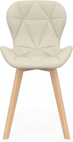 IDMarket - Lot de 4 chaises ROBINE en Tissu Mix Color Bleu, Gris, Beige et Noir - Nail Gallerys