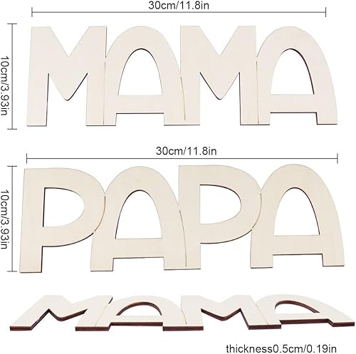 RtottiM MAMA Papa Cadeau petit-fils Cadeau pour papa maman Cadre photo papa Cadre photo lettres en bois Kit de bricolage avec couleurs et pinceaux Idées cadeaux pour MAMA PAPA Cadeau d'anniversaire - Nail Gallerys