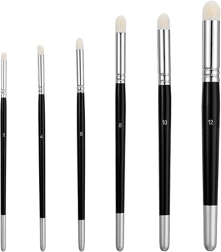 Lot de 6 pinceaux Drybrush - En nylon - Pour modélisme professionnel - 6 tailles - Pour modélisme et peinture miniature - Nail Gallerys