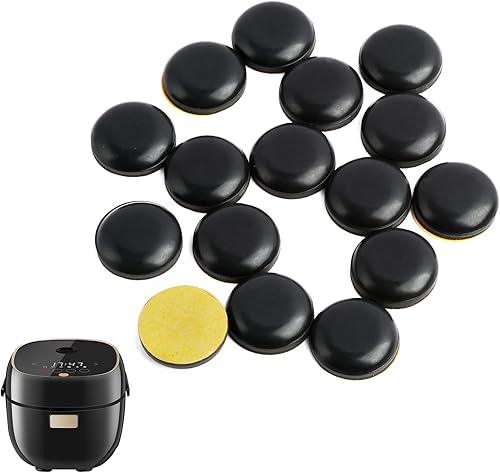 Kasoud Lot de 16 patins de meubles ronds autocollants en téflon pour petits appareils de cuisine, friteuses à air, machine à pain, cafetières (noir) - Nail Gallerys