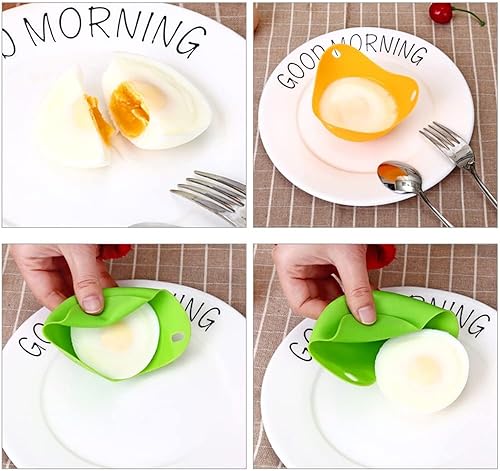 Pocheuses à œufs,4 PCS Silicone Cuiseur Oeuf Tasses Antiadhésives Moule Oeuf Micro-ondes Cuit Oeufs Pocheurs Moule - Nail Gallerys