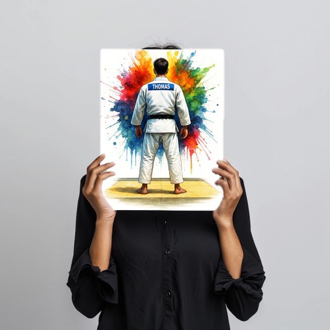 Générique Poster Personnalisé Judo – Cadeau Arts Martiaux Personnalisable Homme avec Nom, Décoration Garçon en Affiche ou Toile - Nail Gallerys