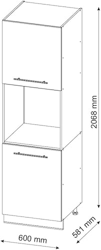 Vicco Meuble pour Four Fame-Line, Rouge Bordeaux Haute Brillance/Anthracite, 60 cm Ouvert - Nail Gallerys