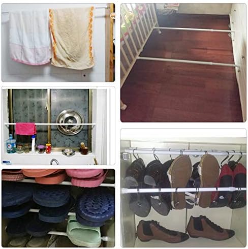 HEEPDD Tringle à Rideau de Douche, 30—50CM Tige de Tension réglable par Ressort Tige de Rail de fenêtre à Rideau télescopique Extensible résistant à la Rouille pour Barre - Nail Gallerys