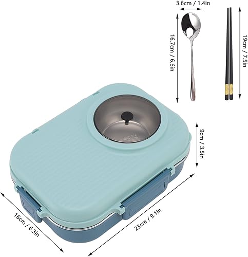 Boîte à Lunch Thermique 304 Bol Bâtons Étudiant avec Isolation Portable pour Transporter Boîtes Box pour Lunch (Vert) - Nail Gallerys