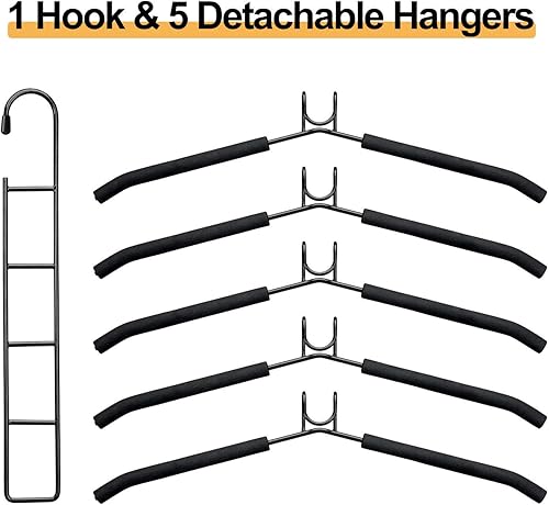 Cintres en métal, 5 en 1 Multiple Antidérapant Peu encombrant Cintre, pour Costumes Chemises Robes Manteaux - Nail Gallerys