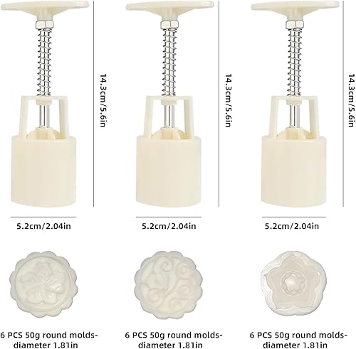 MaehSab Lot de 21 moules ronds pour bombes de bain avec 18 tampons à motif floral pour la fabrication d'outils de bombes de bain, moule à gâteau de lune pour festival de mi-automne, moule de cuisson à - Nail Gallerys
