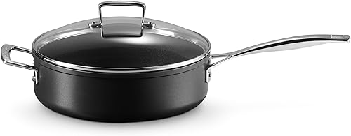 Le Creuset Sauteuse à Bord Droit Anti-Adhérente, 26 cm, Anthracite/Argenté,51110260010202 - Nail Gallerys