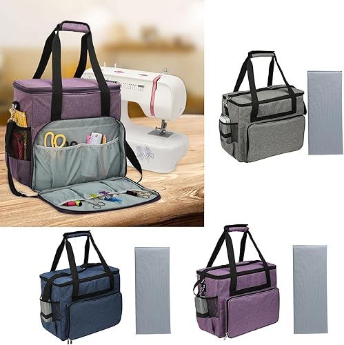 FCNBTTW Étui de transport pour machine à coudre avec plusieurs poches de rangement, sac de transport pour machine à coudre avec bandoulière amovible, gris, as the pic show - Nail Gallerys