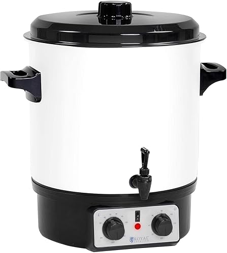 Royal Catering Marmite À Vin Chaud Distributeur À Eau Chaude RCMW-27DT (27 L, 1.800 W, Avec robinet, Minuterie 0–120 min, Acier, Plastique) - Nail Gallerys