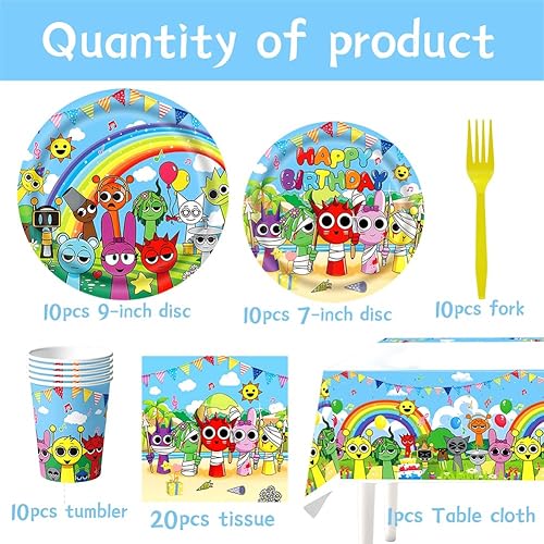 Sprun-ki Anniversaires Vaisselle 61pcs Sprun-ki Vaisselle De Fête,Anniversaires Décorations,Décoration De Nappe Vaisselle De Fête, Party Decoration,Pour Anniversaires à Thème Girl Or Boy - Nail Gallerys