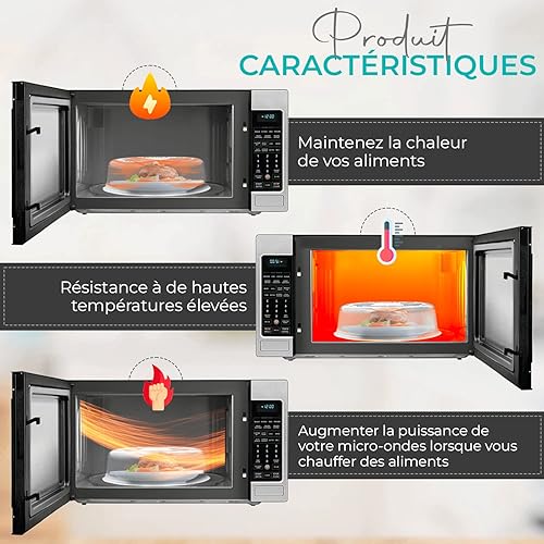 Couvercle pour micro-ondes et four avec sortie de vapeur, ustensile de cuisine, parfait pour les petits et grands micro-ondes petits et grands, en plastique 0 % BPA - Nail Gallerys