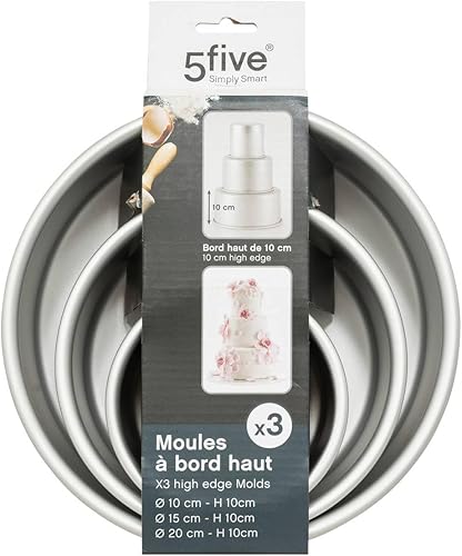5five - lot 3 moules à gâteaux bord haut en aluminium - Nail Gallerys