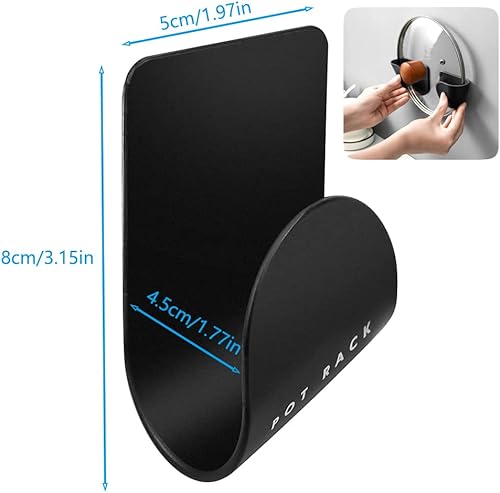 10pcs Support Couvercles Casseroles Mural Auto Adhésif Porte Couvercle Cuisine Range Couvercle Support de Couvercle de Pot Montage Mural Porte-Couvercles pour Maison Ustensiles de Cuisine Noir - Nail Gallerys