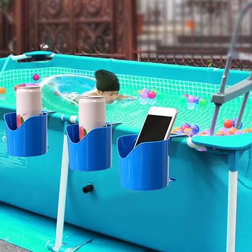 4 Pièces Porte Gobelet Piscine, Porte-gobelets De Bord De Piscine, Étagère Bord Piscine Porte-Boissons Détachable Accessoires De Pisci-ne Multifonctions pour Les Fêtes D'été À La Plage Baignoires - Nail Gallerys