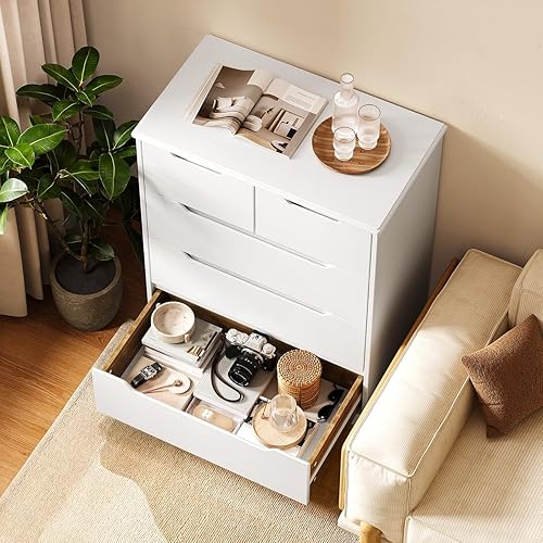 Bealife Commode 5 Tiroirs - Meuble de Rangement Spacieux en Bois - Commode Moderne pour Chambre, Couloir, Bureau et Salon - Nail Gallerys