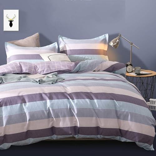 Coton Parure De Lit avec Housse De Couette Doux Lightweight Lit Housse De Couette Imprimer Classique Couette De Couette Housse Couette avec Fermeture Éclair Lavable-u 160x210cm(63x83inch) - Nail Gallerys